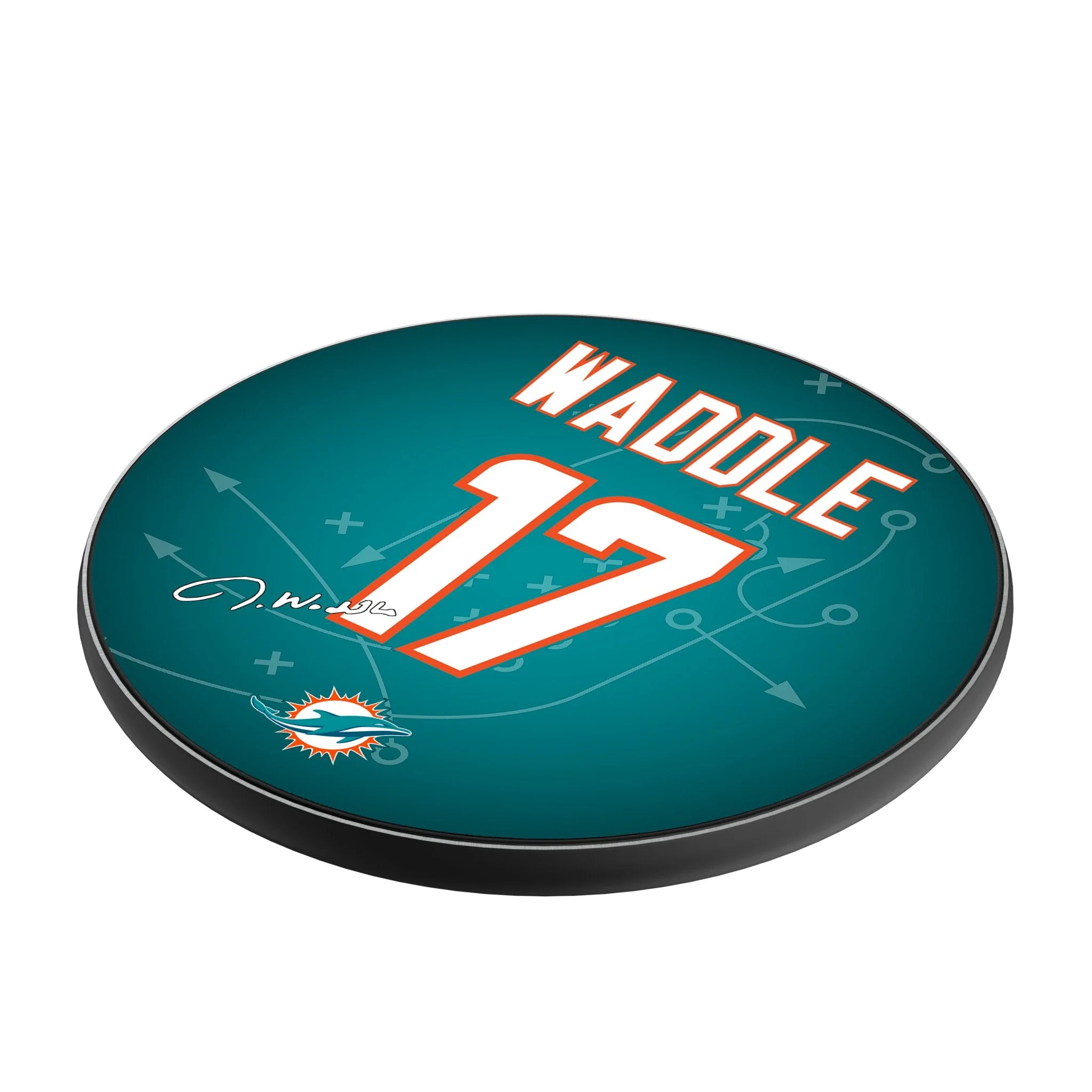 Jaylen Waddle Miami Dolphins 17 Ready 15-Watt Wireless Charger - Image 2