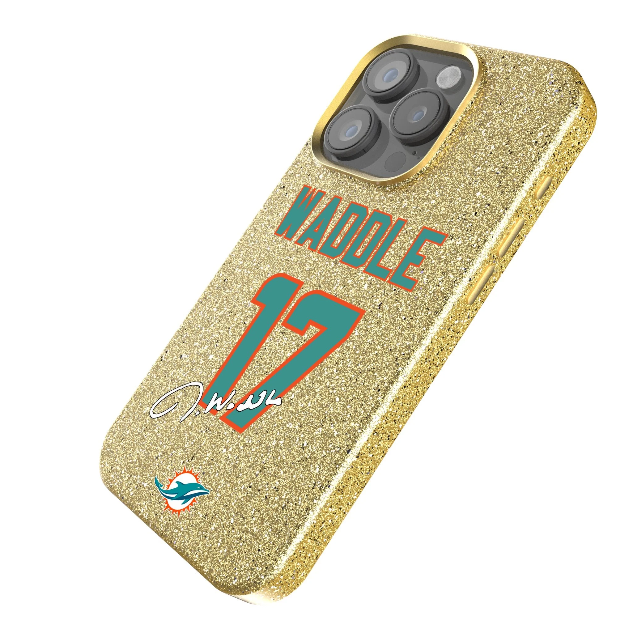 Jaylen Waddle Miami Dolphins 17 Ready Bling Phone Case - Image 2
