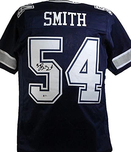 Jaylon Smith Autographed Blue Pro Style Jersey- Beckett W Black