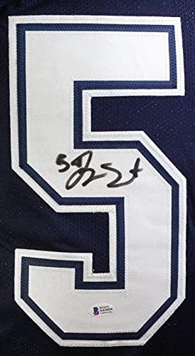 Jaylon Smith Autographed Blue Pro Style Jersey- Beckett W Black - Image 3