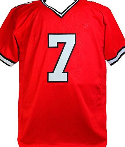 Jeff Garcia Autographed Red Calgary Pro Style Jersey- Beckett W Black - Image 2