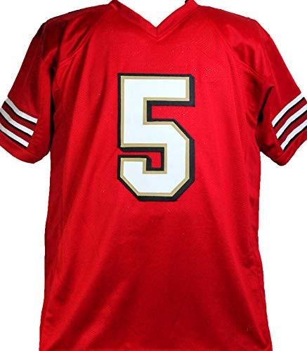 Jeff Garcia Autographed Red Pro Style Jersey- Beckett W Black - Image 2