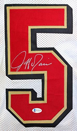 Jeff Garcia Autographed White Pro Style Jersey- Beckett W Silver - Image 3