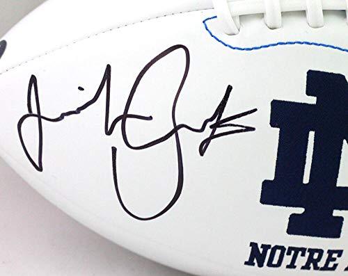 Jeremiah Koramoah Autographed Notre Dame Logo Football w/Play- Prova Black - Image 3