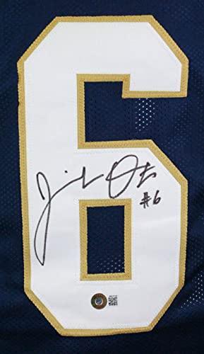 Jeremiah Owusu-Koramoah Autographed Blue College Style Jersey-Beckett W Hologram - Image 3