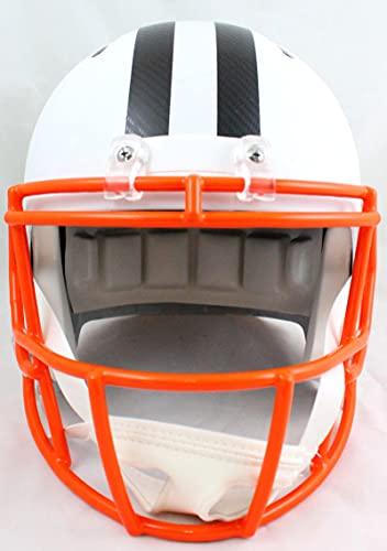 Jeremiah Owusu Koramoah Autographed Cleveland Browns F/S Flat White Speed Helmet w/Insc.-Beckett W Hologram - Image 4