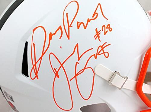 Jeremiah Owusu Koramoah Autographed Cleveland Browns F/S Flat White Speed Helmet w/Insc.-Beckett W Hologram - Image 5
