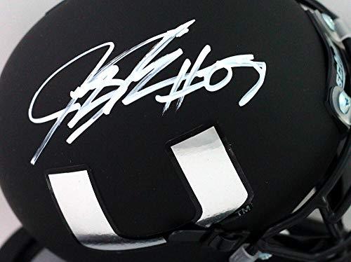 Jeremy Shockey Autographed Miami Hurricanes Schutt Mini Helmet -Beckett Witness White - Image 2