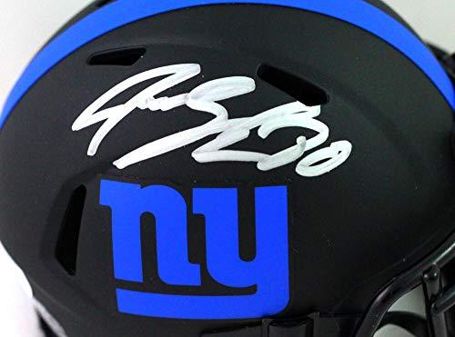 Jeremy Shockey Autographed NY Giants Eclipse Mini Helmet - Beckett Witness Silver - Image 2