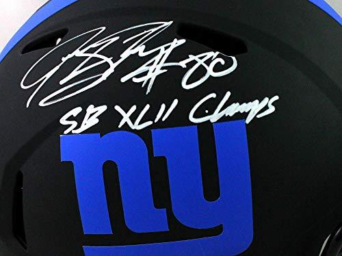 Jeremy Shockey Autographed NY Giants F/S Eclipse Helmet w/SB Champs -Beckett Witness White - Image 5