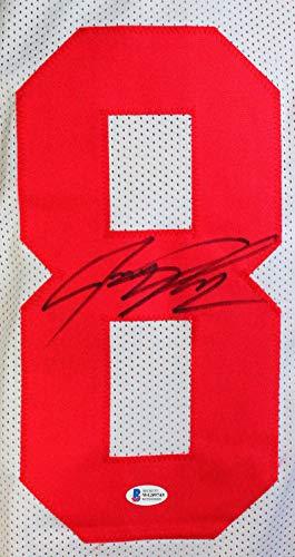 Jeremy Shockey Autographed White Pro Style Jersey - Beckett Witness 8 - Image 3