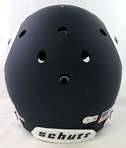 Jerome Bettis Autographed F/S ND Blue Schutt Authentic Helmet- Beckett W Silver - Image 3
