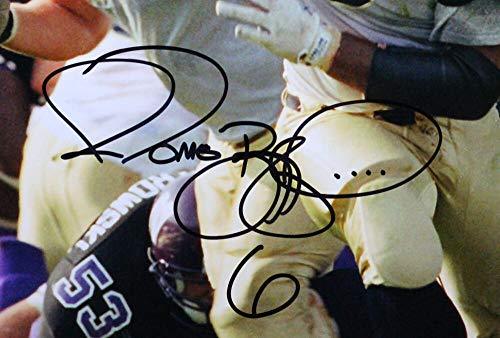 Jerome Bettis Autographed Notre Dame 16x20 FP Photo Running w/Ball- Beckett Witness Black - Image 2