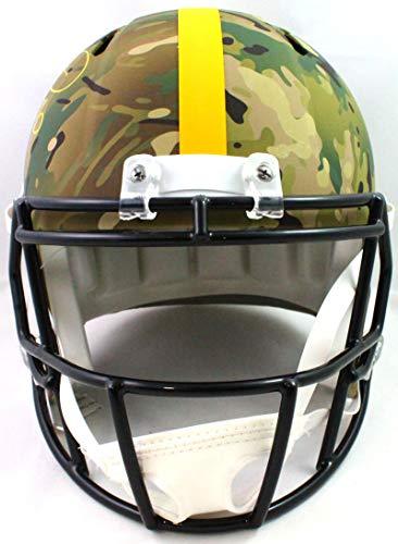 Jerome Bettis Autographed Steelers Camo Speed F/S Helmet- Beckett W Yellow - Image 4