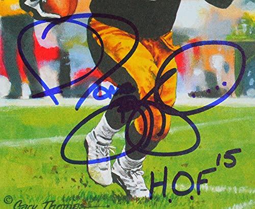 Jerome Bettis Autographed Steelers Goal Line Art Card w/HOF- Beckett Blue - Image 3