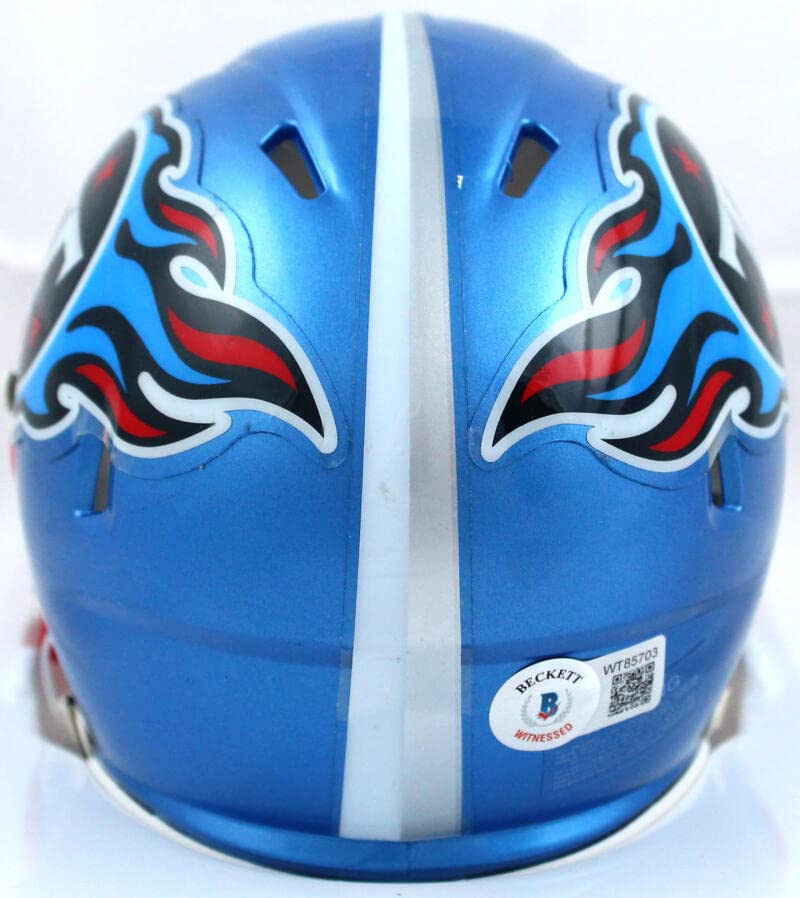 Jevon Kearse Autographed Tennessee Titans Flash Speed Mini Helmet-Beckett W Hologram White - Image 4