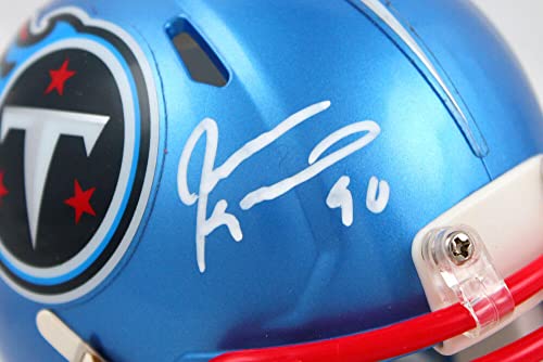Jevon Kearse Autographed Tennessee Titans Flash Speed Mini Helmet-Beckett W Hologram White - Image 5