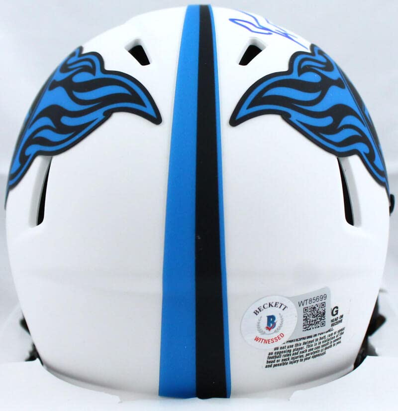Jevon Kearse Autographed Tennessee Titans Lunar Speed Mini Helmet-Beckett W Hologram Blue - Image 4