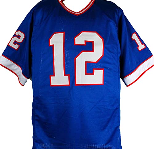 Jim Kelly Autographed Blue Pro Style Jersey-Beckett W Hologram Black - Image 4