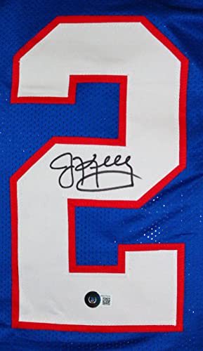 Jim Kelly Autographed Blue Pro Style Jersey-Beckett W Hologram Black - Image 5