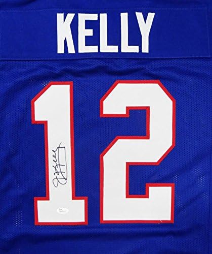 Jim Kelly Autographed Blue Pro Style Jersey- JSA W Authenticated *1 - Image 3