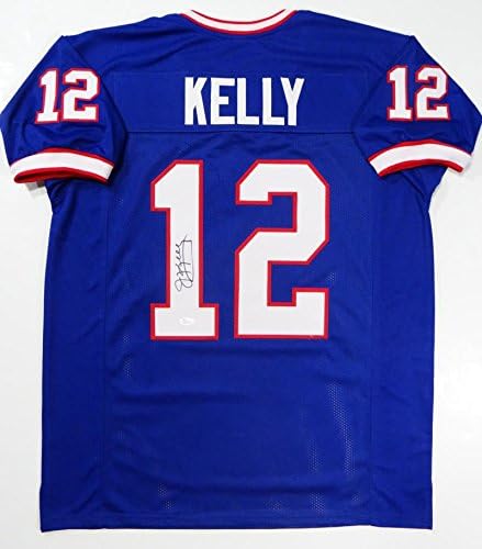Jim Kelly Autographed Blue Pro Style Jersey- JSA W Authenticated *1 - Image 4