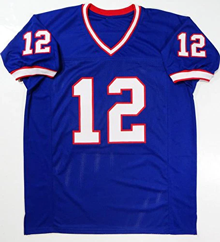 Jim Kelly Autographed Blue Pro Style Jersey- JSA W Authenticated *1 - Image 5