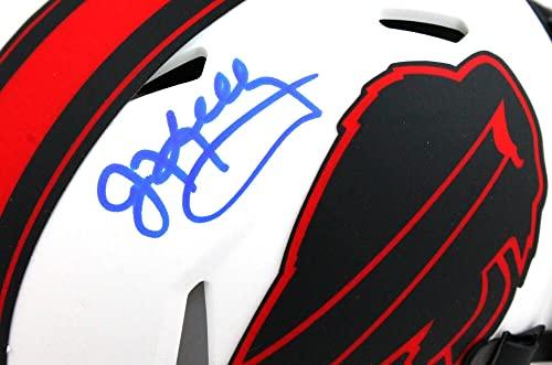 Jim Kelly Autographed Buffalo Bills Lunar Speed Mini Helmet - JSA W Blue - Image 3