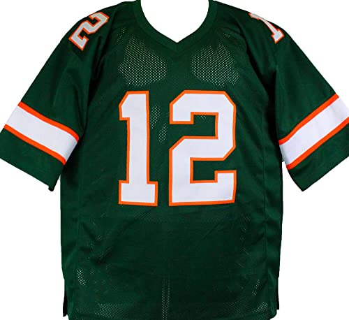 Jim Kelly Autographed Green College Style Jersey-Beckett W Hologram Black - Image 2
