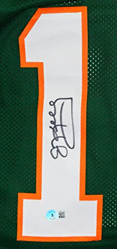 Jim Kelly Autographed Green College Style Jersey-Beckett W Hologram Black - Image 3