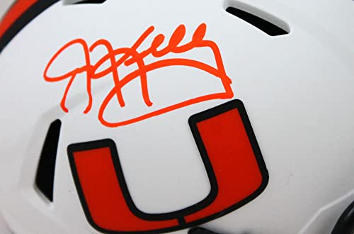 Jim Kelly Signed Miami Hurricanes Lunar Speed Mini Helmet-Beckett W Hologram Orange - Image 5