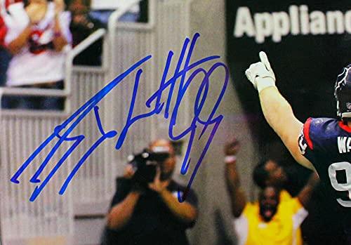 JJ Watt Autographed Houston Texans 16x20 Back View Horizontal Photo- JSA W Auth Blue - Image 2