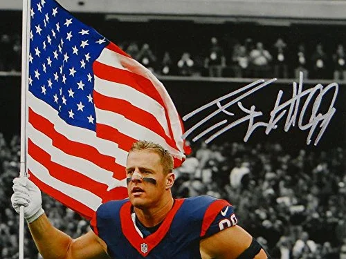 JJ Watt Autographed Houston Texans 8x10 Spotlight Flag PF. Photo- JSA W Auth - Image 2