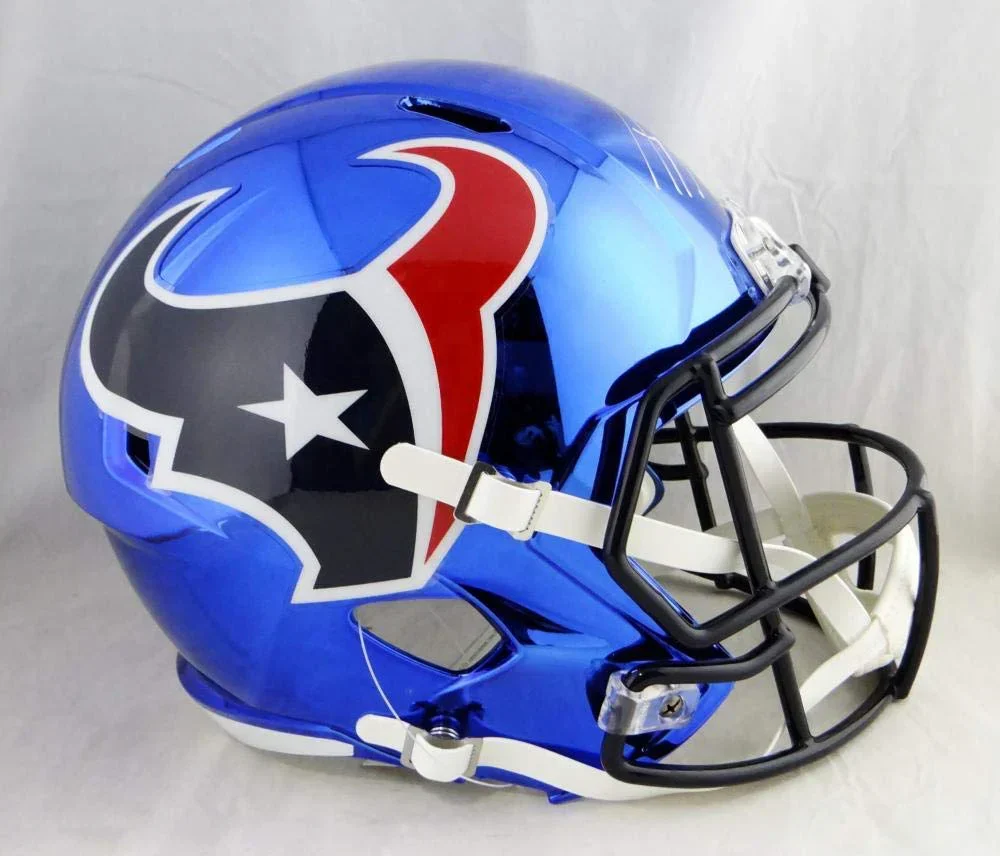 JJ Watt Autographed Houston Texans F/S Chrome Helmet- JSA W Auth White - Image 2