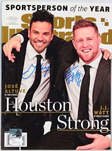 JJ Watt/Jose Altuve Autographed Sports Illustrated 2017 Magazine - JSA W Auth Blue