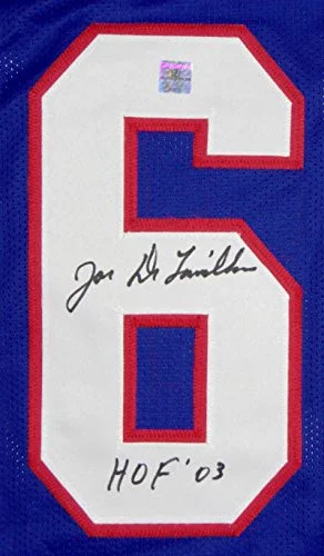 Joe DeLamelleure Autographed Blue Pro Style Jersey HOF Insc TheJerseySource Auth - Image 3