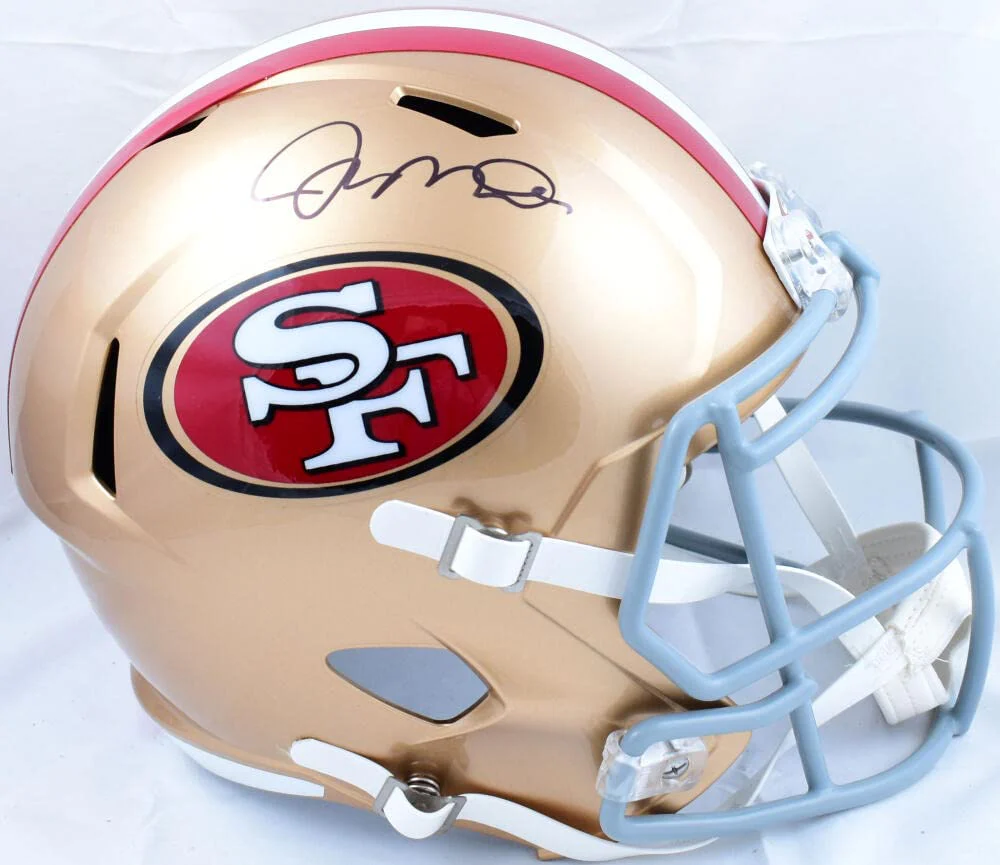 Joe Montana Autographed 49ers F/S Speed Helmet - Fanatics Black - Image 3