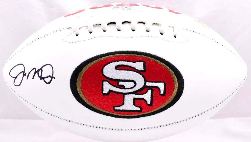 Joe Montana Autographed 49ers Logo Football - Beckett Hologram Black - Image 3