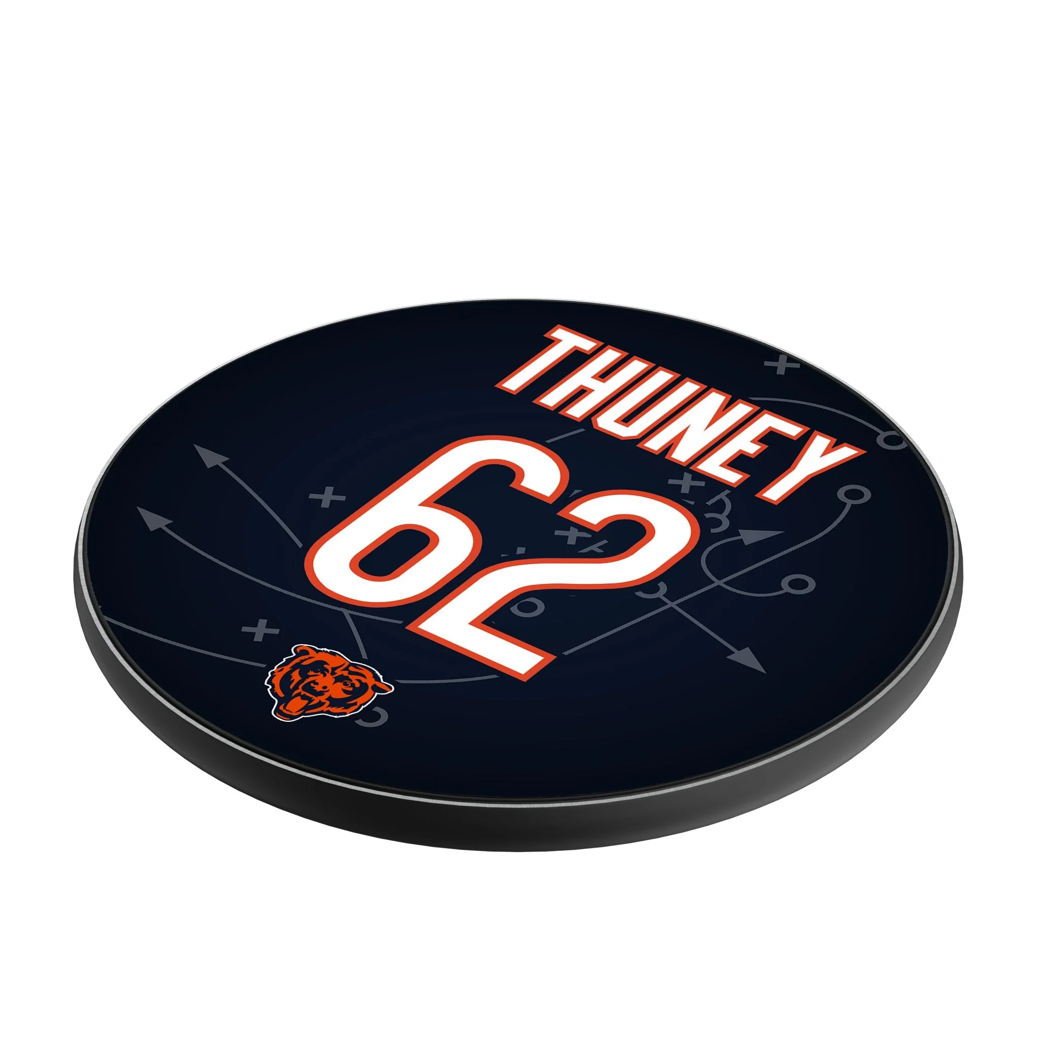 Joe Thuney Chicago Bears 62 Game Tactic 15-Watt Wireless Charger - Image 2