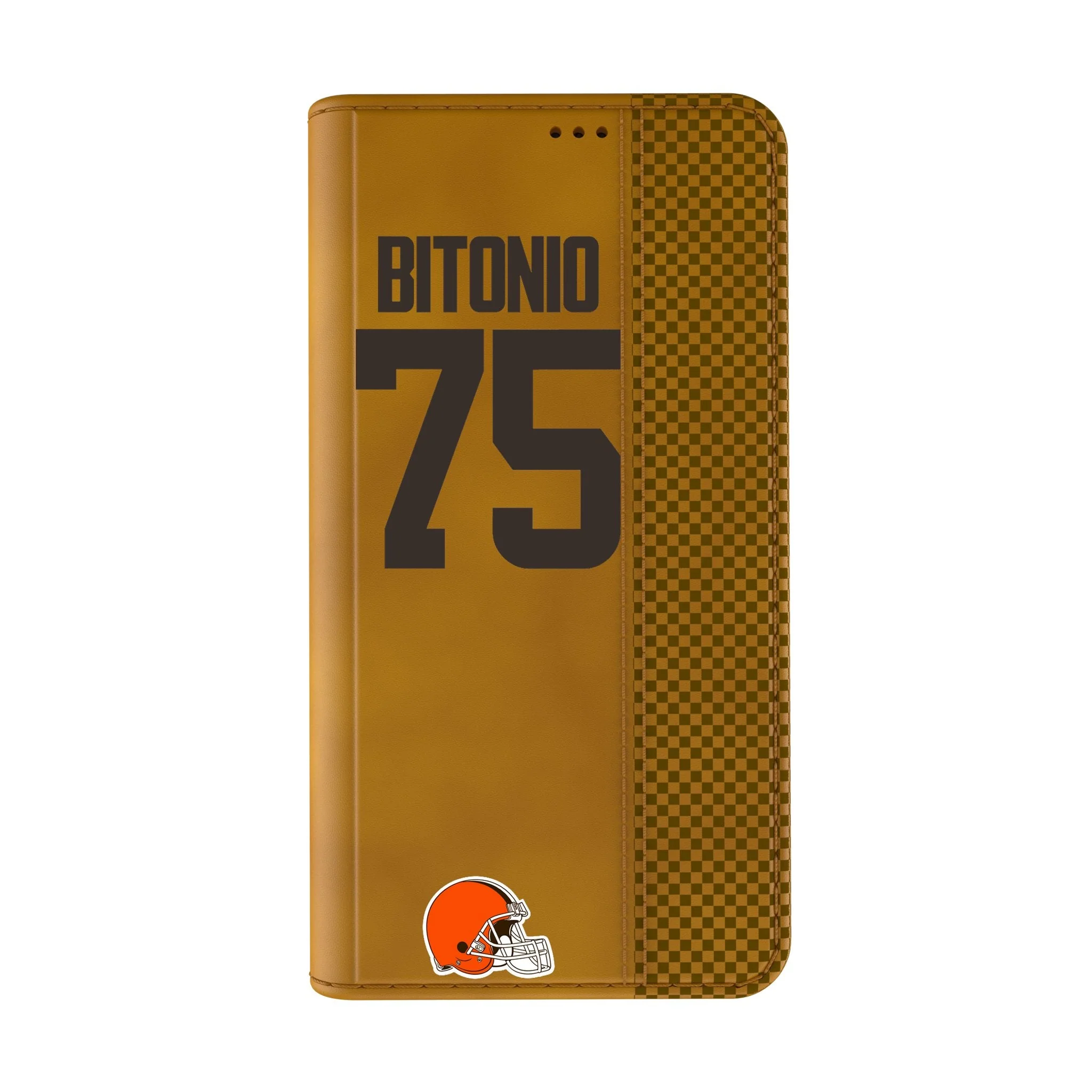 Joel Bitonio Cleveland Browns 75 Game Tactic Folio Phone Case for Apple iPhone - Image 2