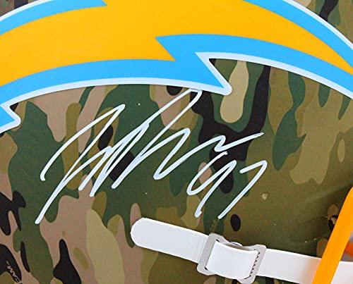 Joey Bosa Autographed LA Chargers F/S Camo Authentic Helmet- Beckett W White - Image 5