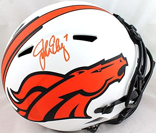 John Elway Autographed Denver Broncos Lunar Speed F/S Helmet- Beckett W Orange