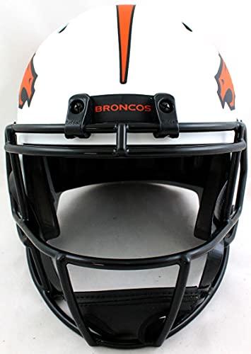 John Elway Autographed Denver Broncos Lunar Speed F/S Helmet- Beckett W Orange - Image 4