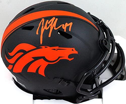 John Lynch Autographed Denver Broncos Eclipse Mini Helmet- Beckett W Orange
