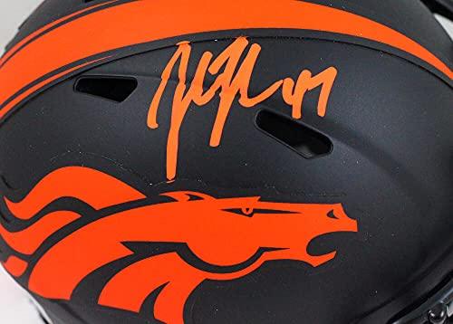 John Lynch Autographed Denver Broncos Eclipse Mini Helmet- Beckett W Orange - Image 3