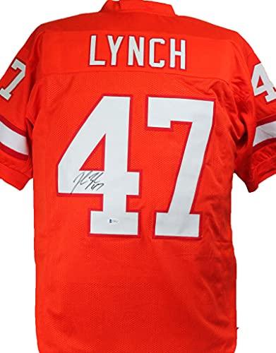 John Lynch Autographed Denver Broncos Orange TB Jersey- Beckett W Black