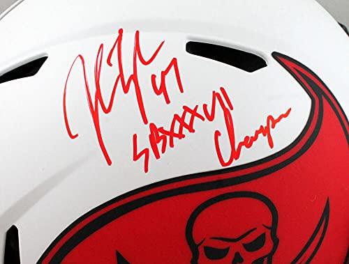 John Lynch Autographed Tampa Bay Bucs Authentic Lunar F/S Helmet w/SB Champs- Beckett W Red - Image 5