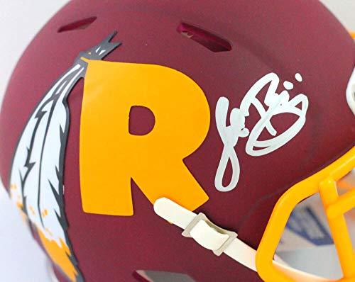 John Riggins Signed Washington AMP Speed Mini Helmet- Beckett W Auth Silver - Image 2
