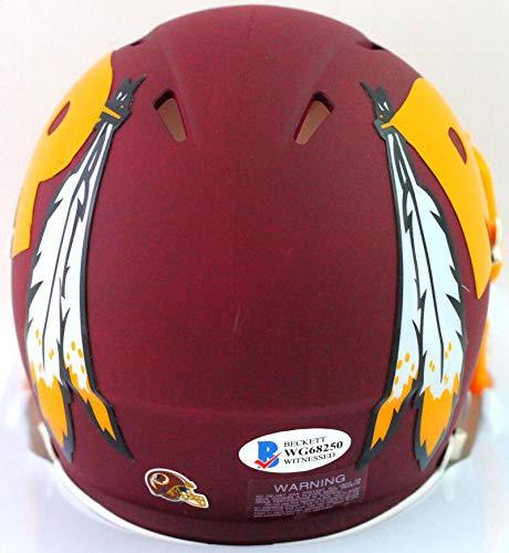 John Riggins Signed Washington AMP Speed Mini Helmet- Beckett W Auth Silver - Image 3