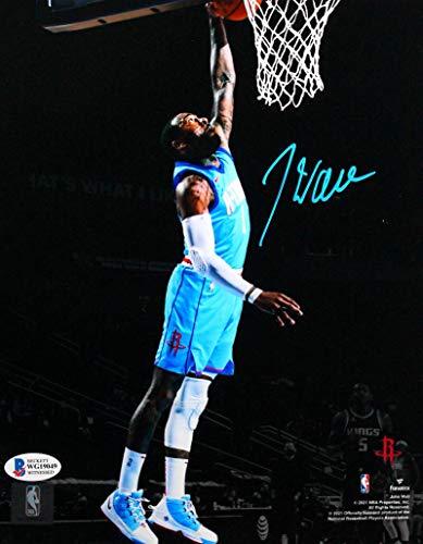 John Wall Autographed Rockets 8x10 FP Photo Dunking - Beckett Witness Blue